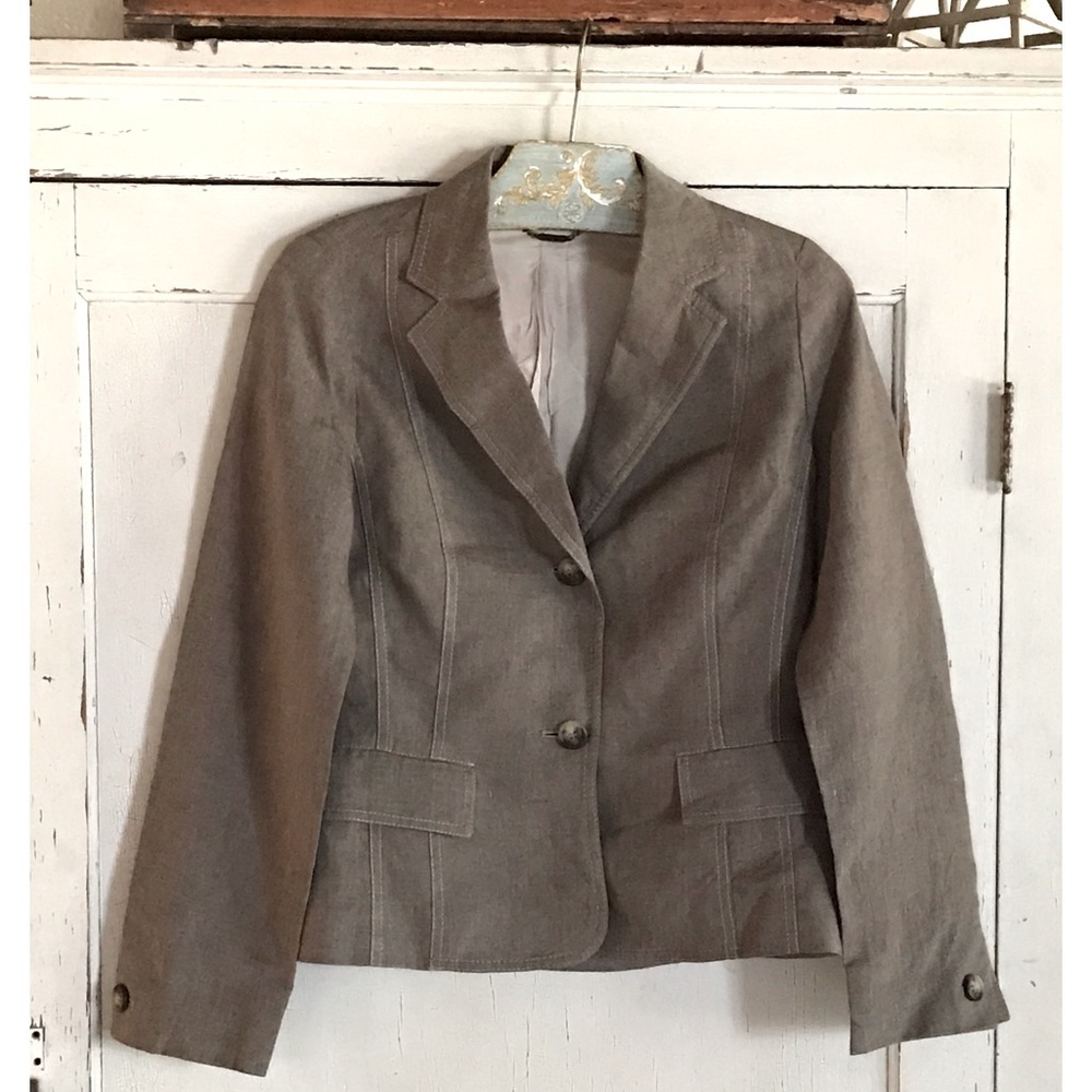 Boden Mocha Short Linen Blazer
